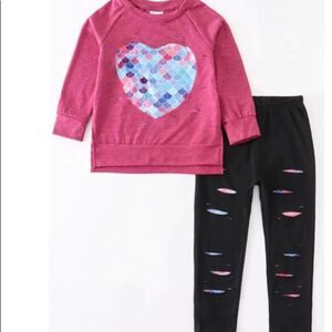 Girls Mermaid Heart Outfit